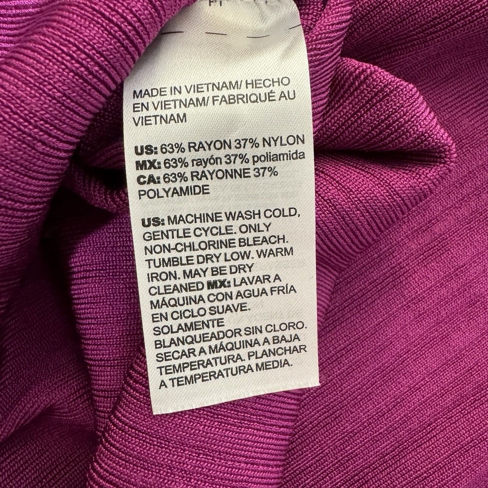 NEW‎ Chico's Ribbed Long Cardigan Sweater Blooming Dahlia Fuchsia Pockets 3 XL - Picture 13 of 13